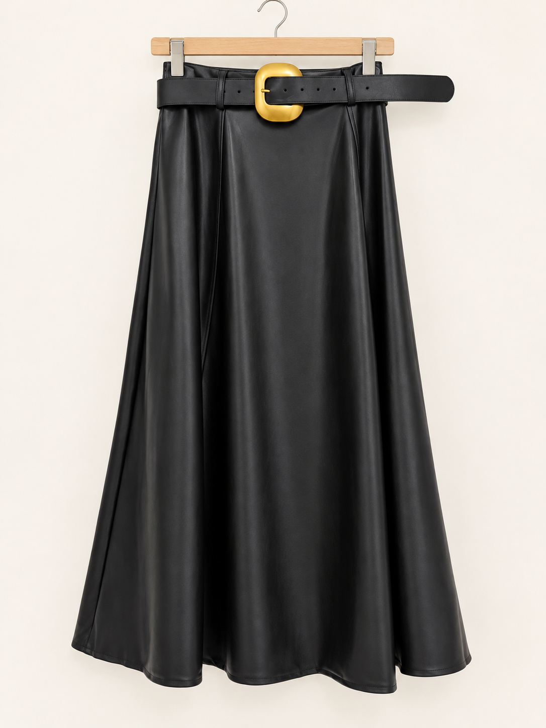 Leather/black skirt