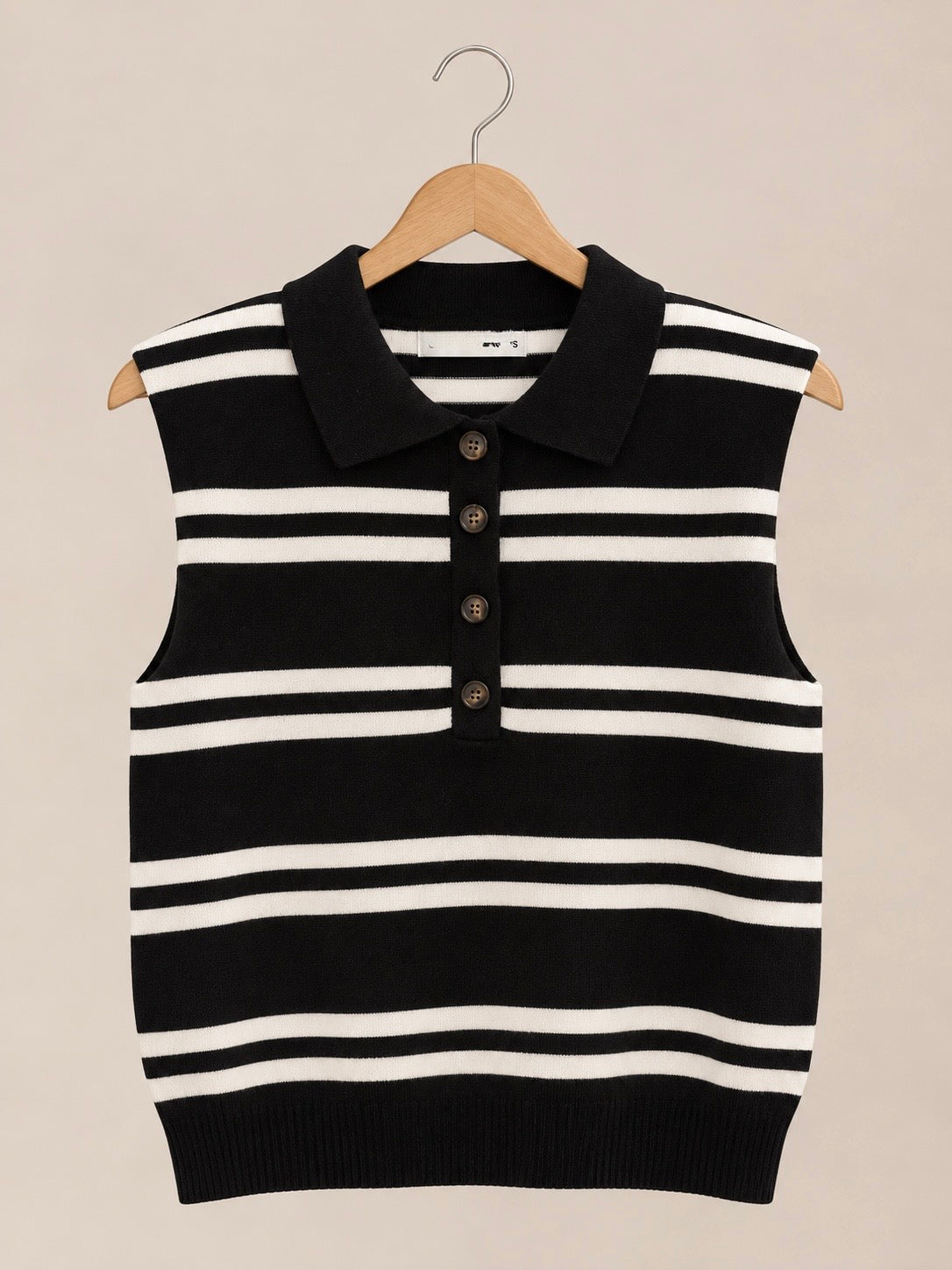 Striped top with shoulder pads