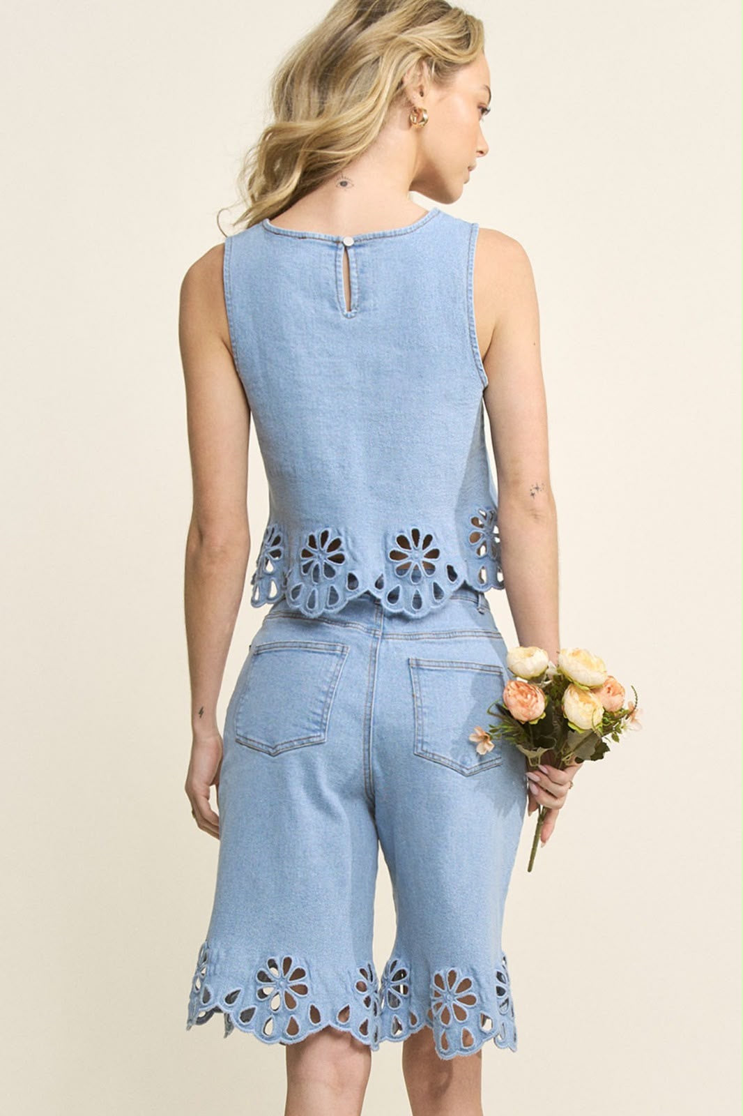 embroidered jeans set