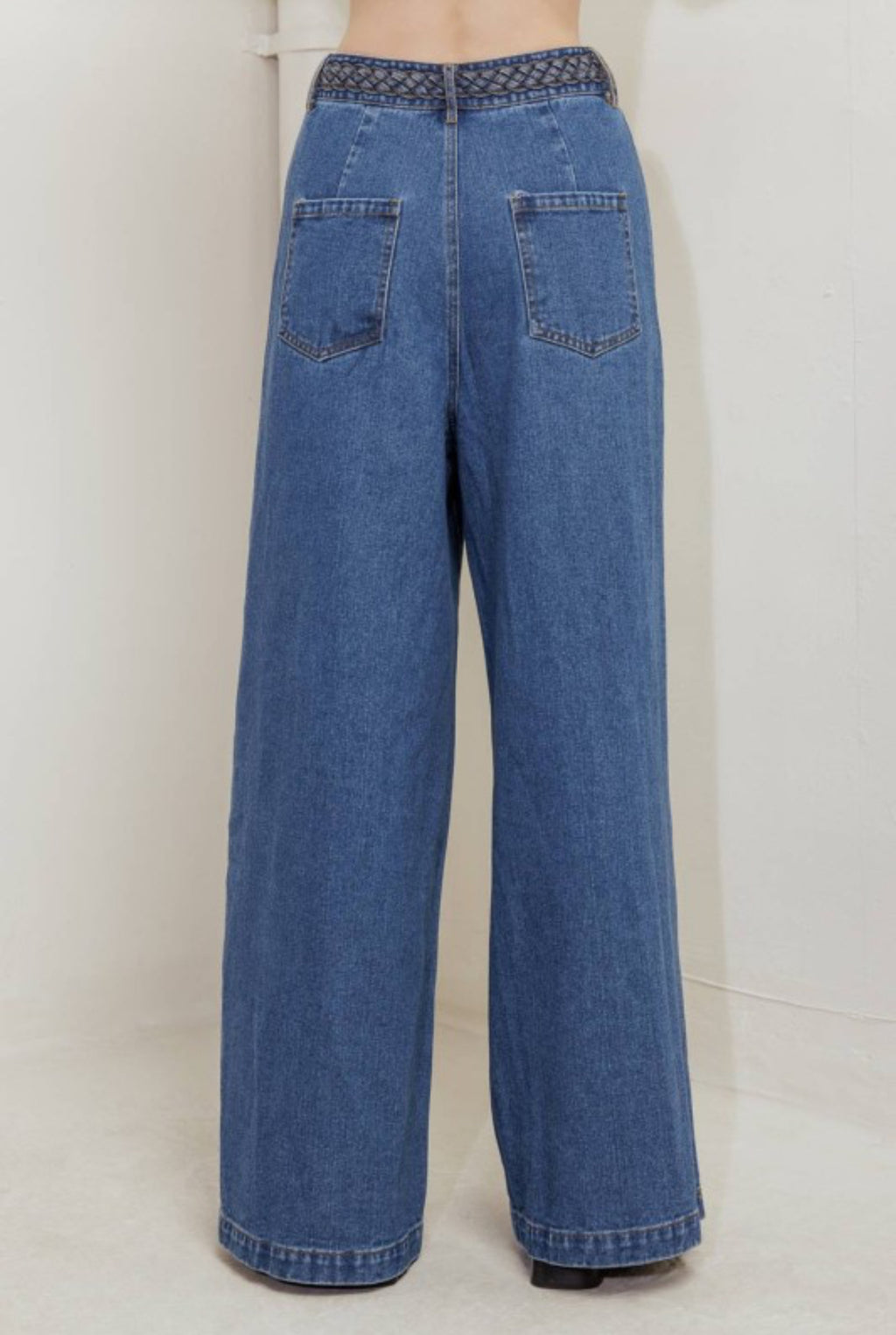 Washed denim pants
