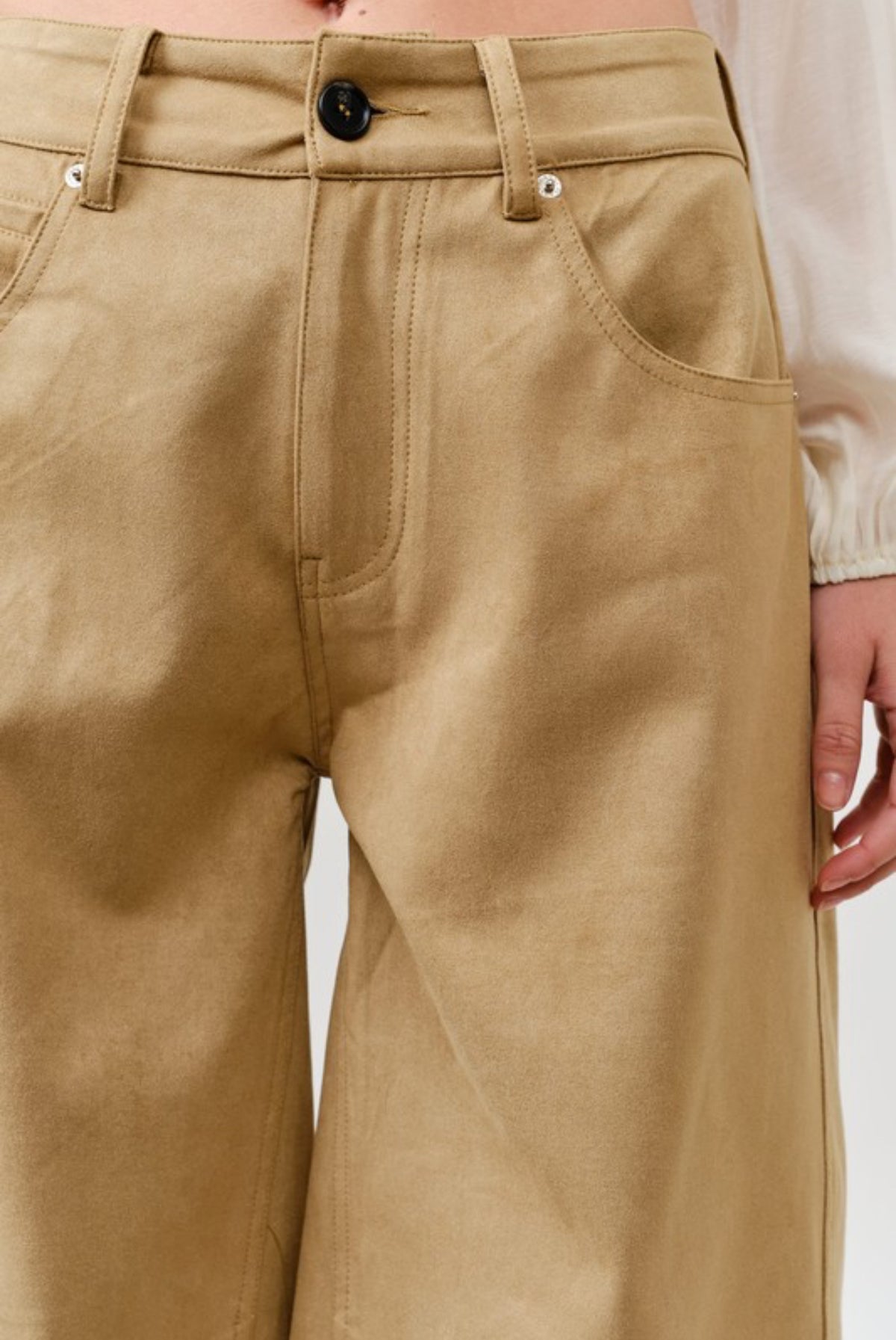 Faux suede beige Bermuda/shorts