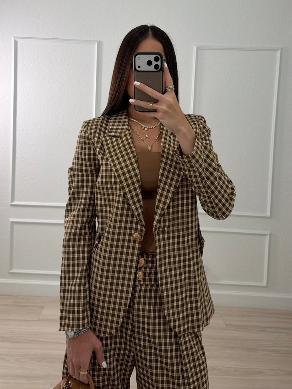 Plaid Blazer & Pants Set
