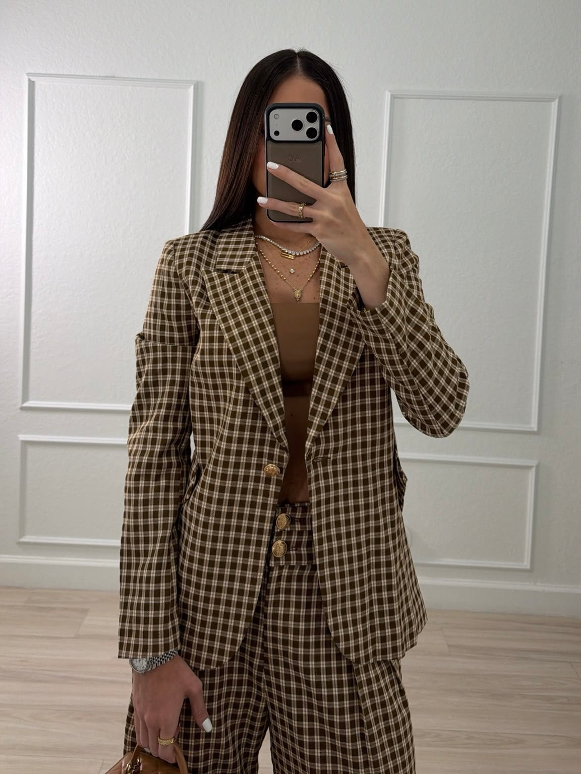 Plaid Blazer & Pants Set