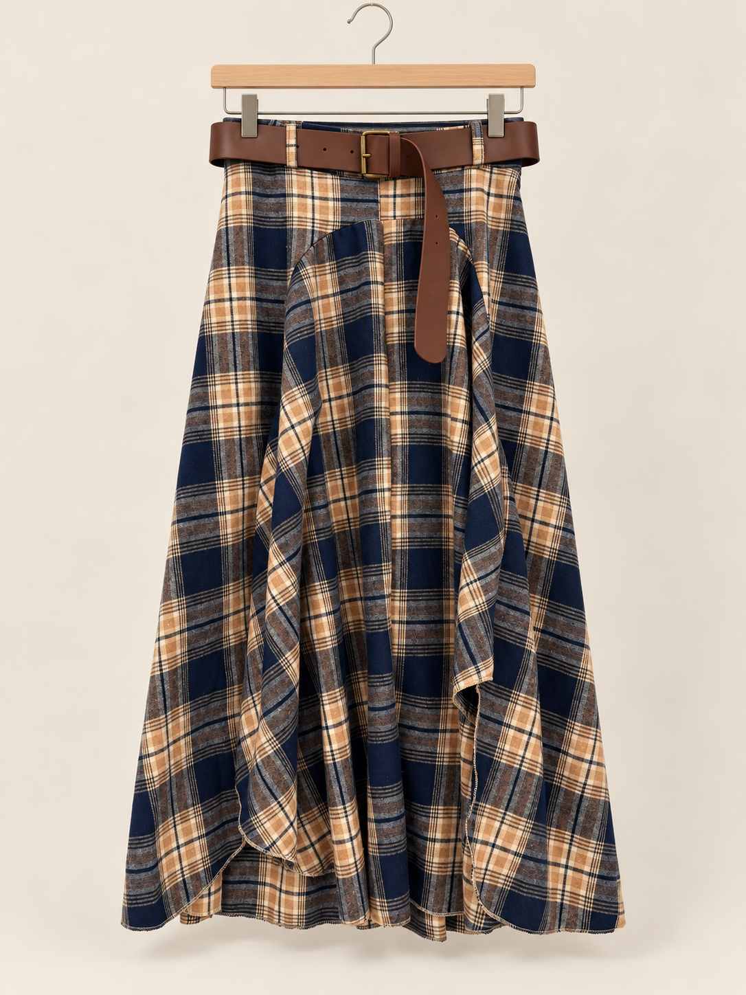 plaid/blue skirt