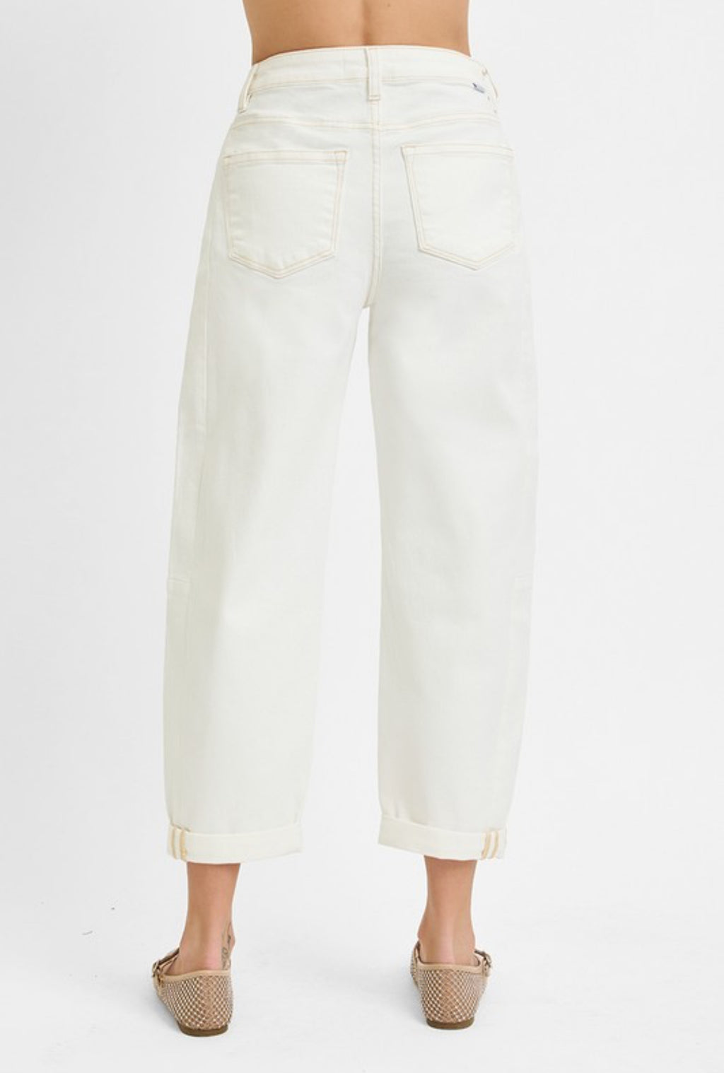 Cream barrel pant