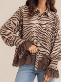 Zebra/lace blouse
