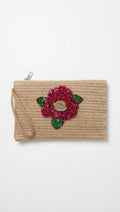 sequin flower clutch