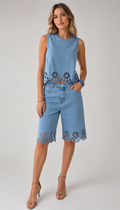 embroidered jeans set
