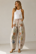 Floral barrel pants