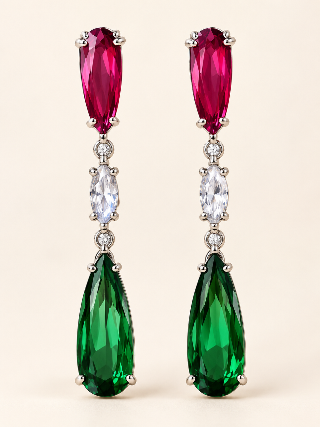 Multicolor Crystal Drop Earrings