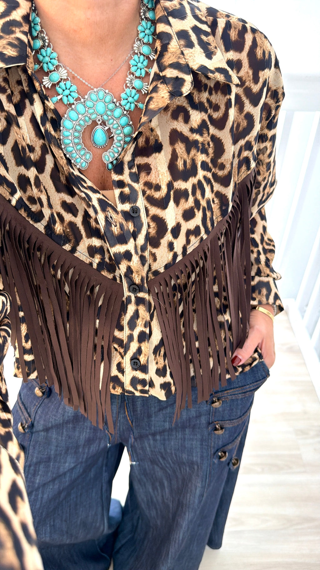 blouse with fringe