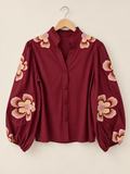 Floral Embroidered Balloon top