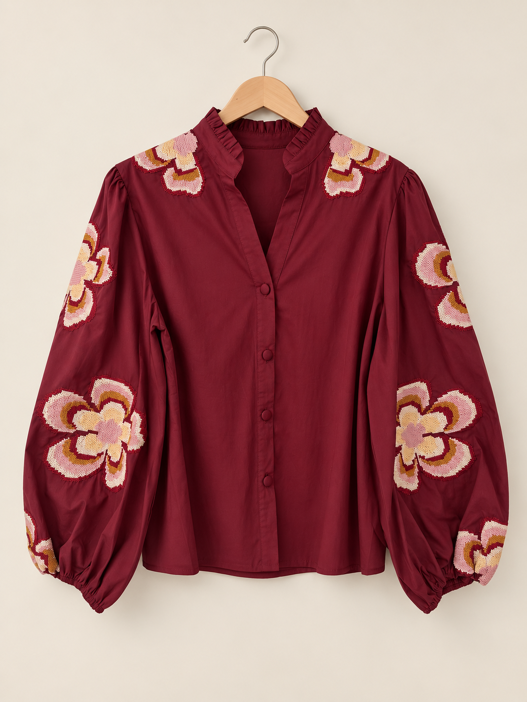 Floral Embroidered Balloon top