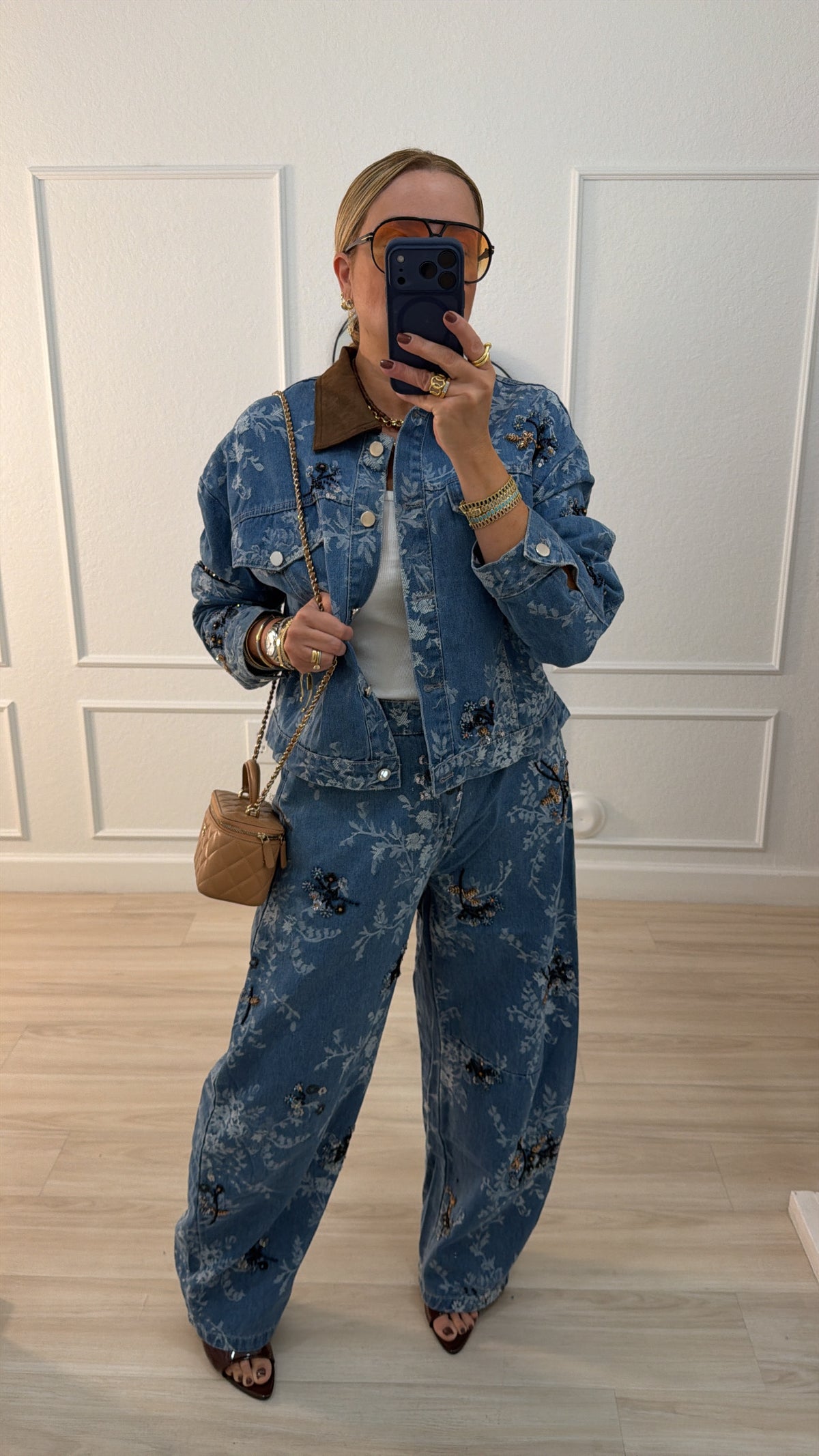 embroidery denim set