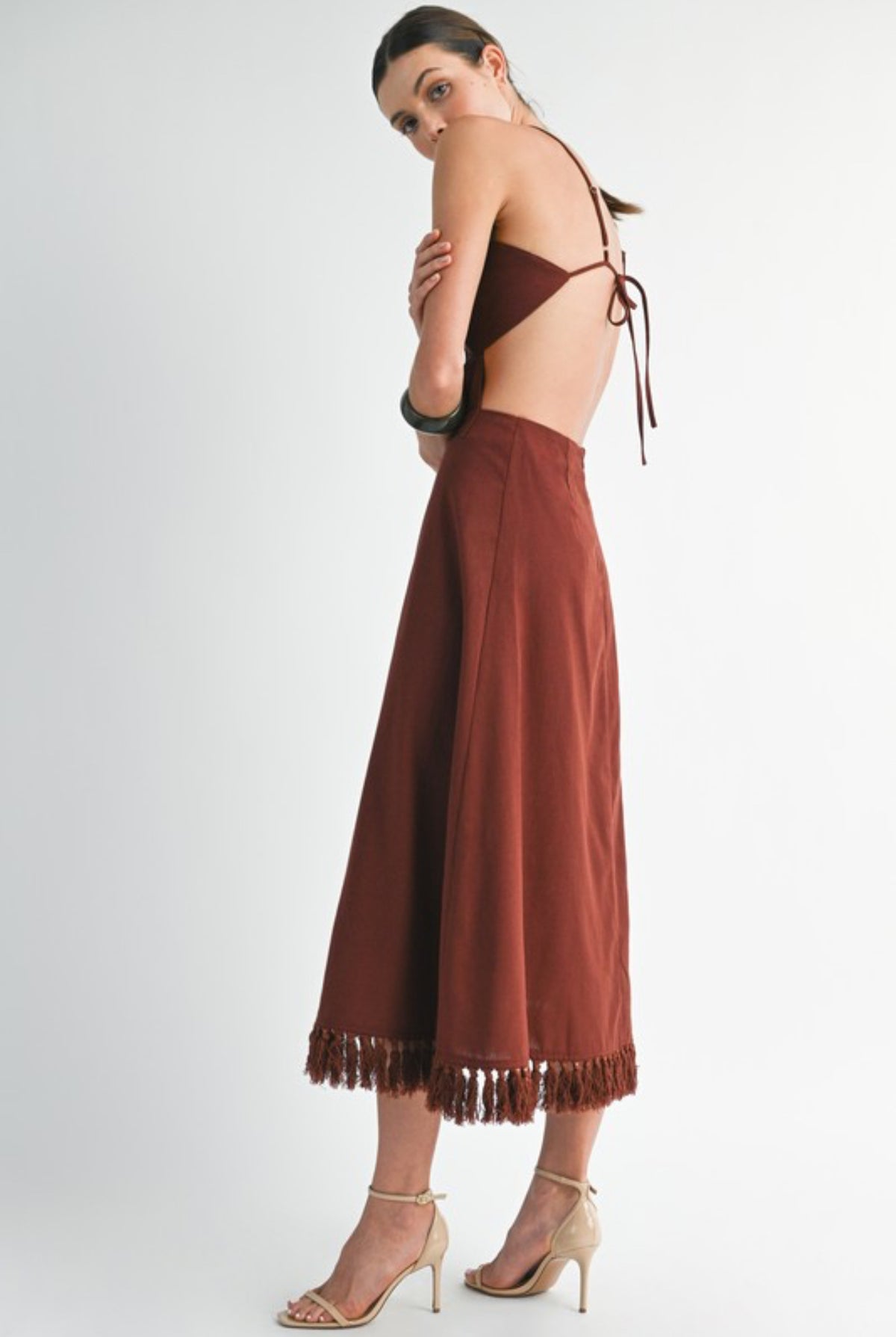 Linen/brown dress