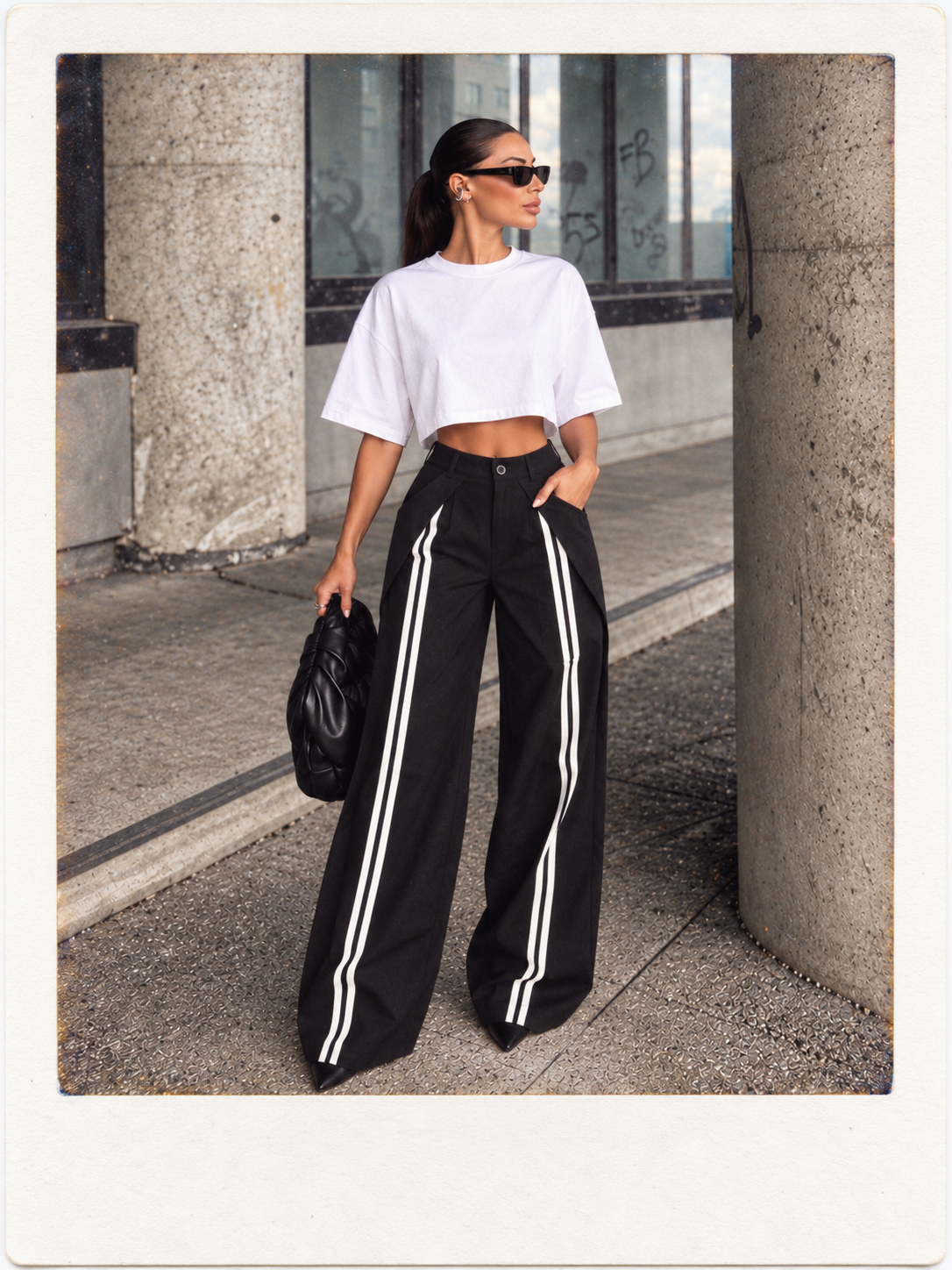 Striped/black pants