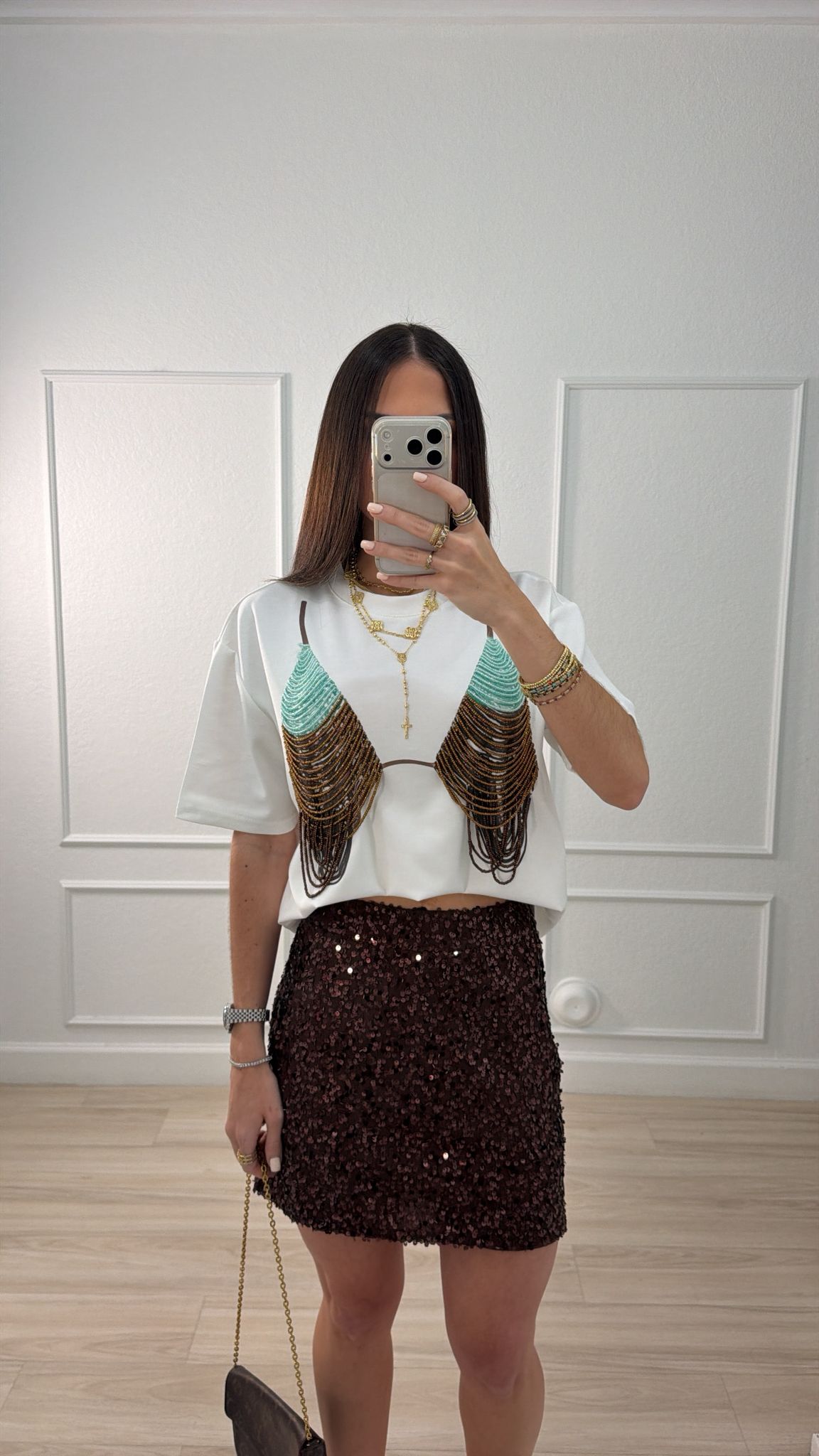 Sequined skirt-shorts