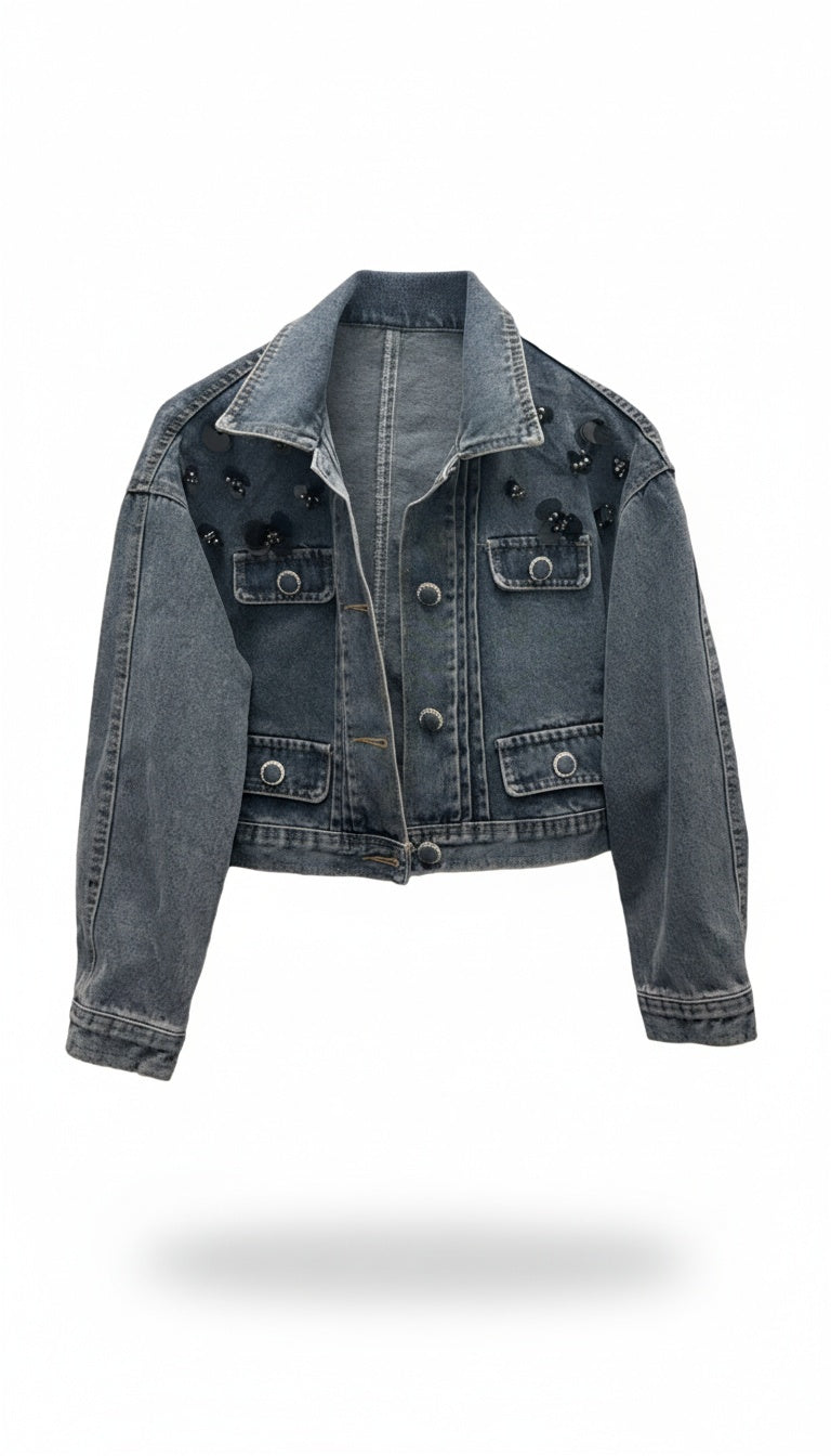 sequins/denim jacket
