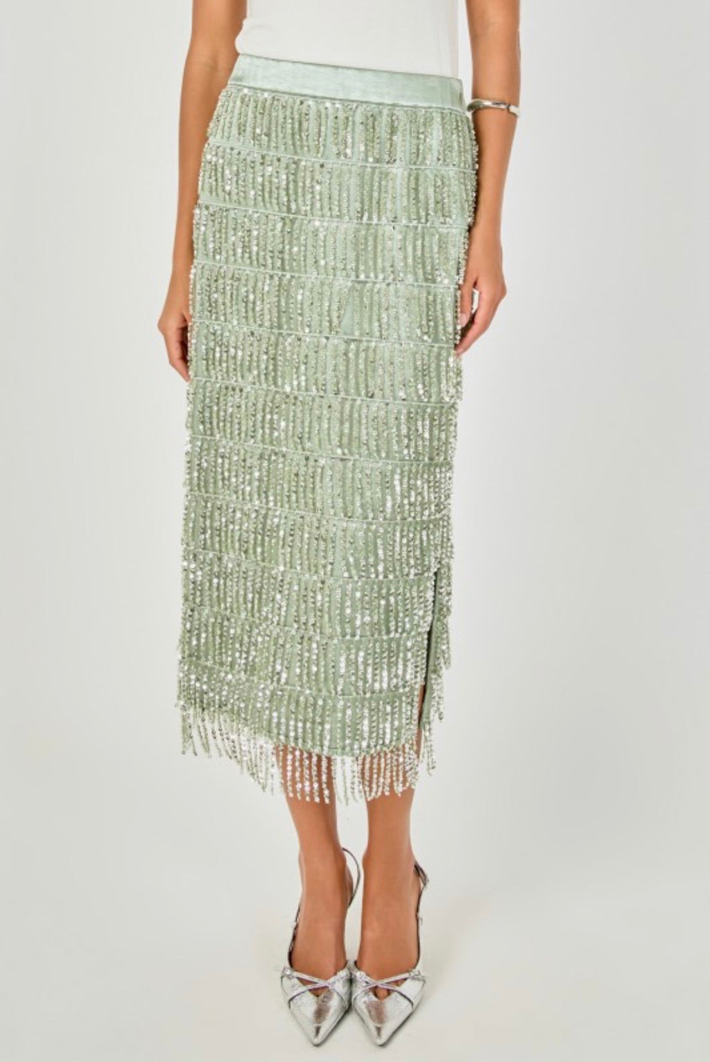 Aqua sequins skirt