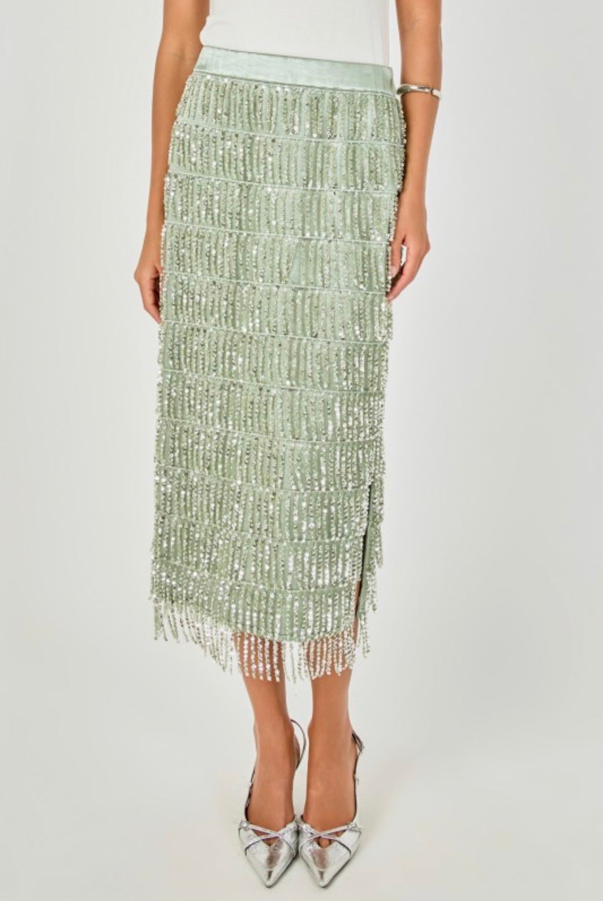 Aqua sequins skirt