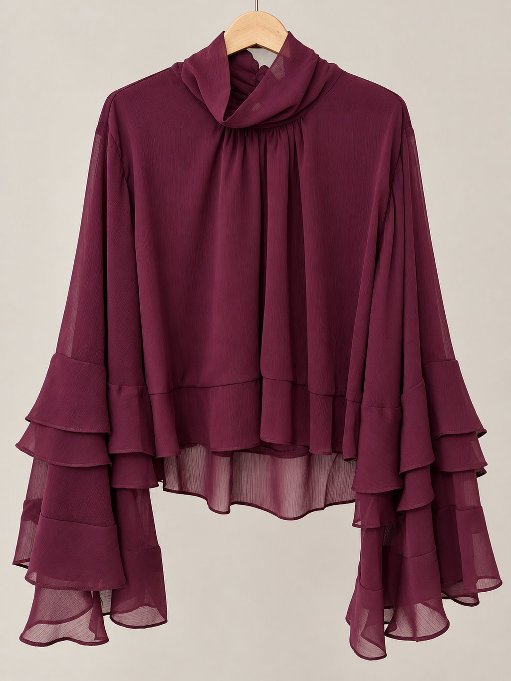 High Neck Ruffle blouse