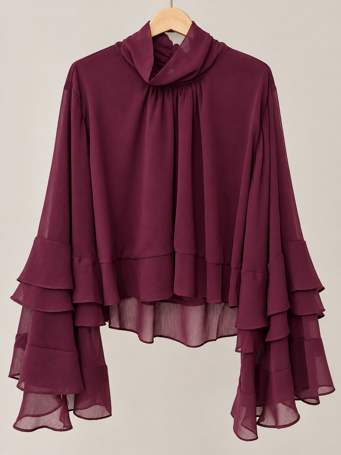 High Neck Ruffle blouse