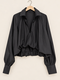 Black/bomber blouse