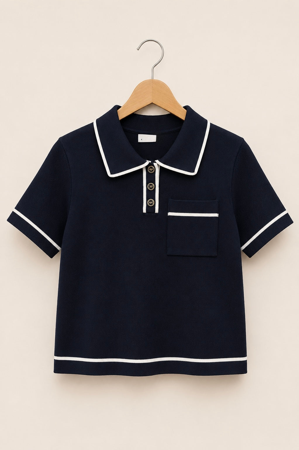 knit/polo navy top