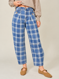 Plaid barrel pants