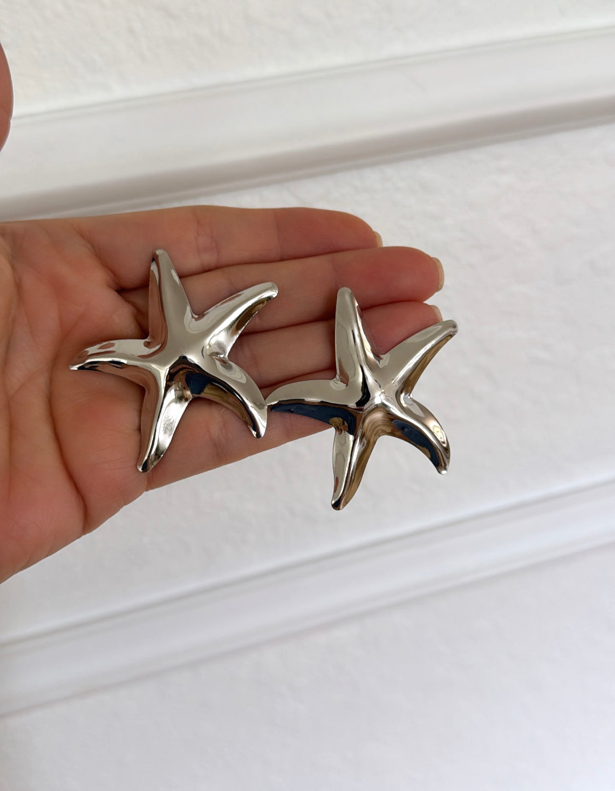 Star silver earrings