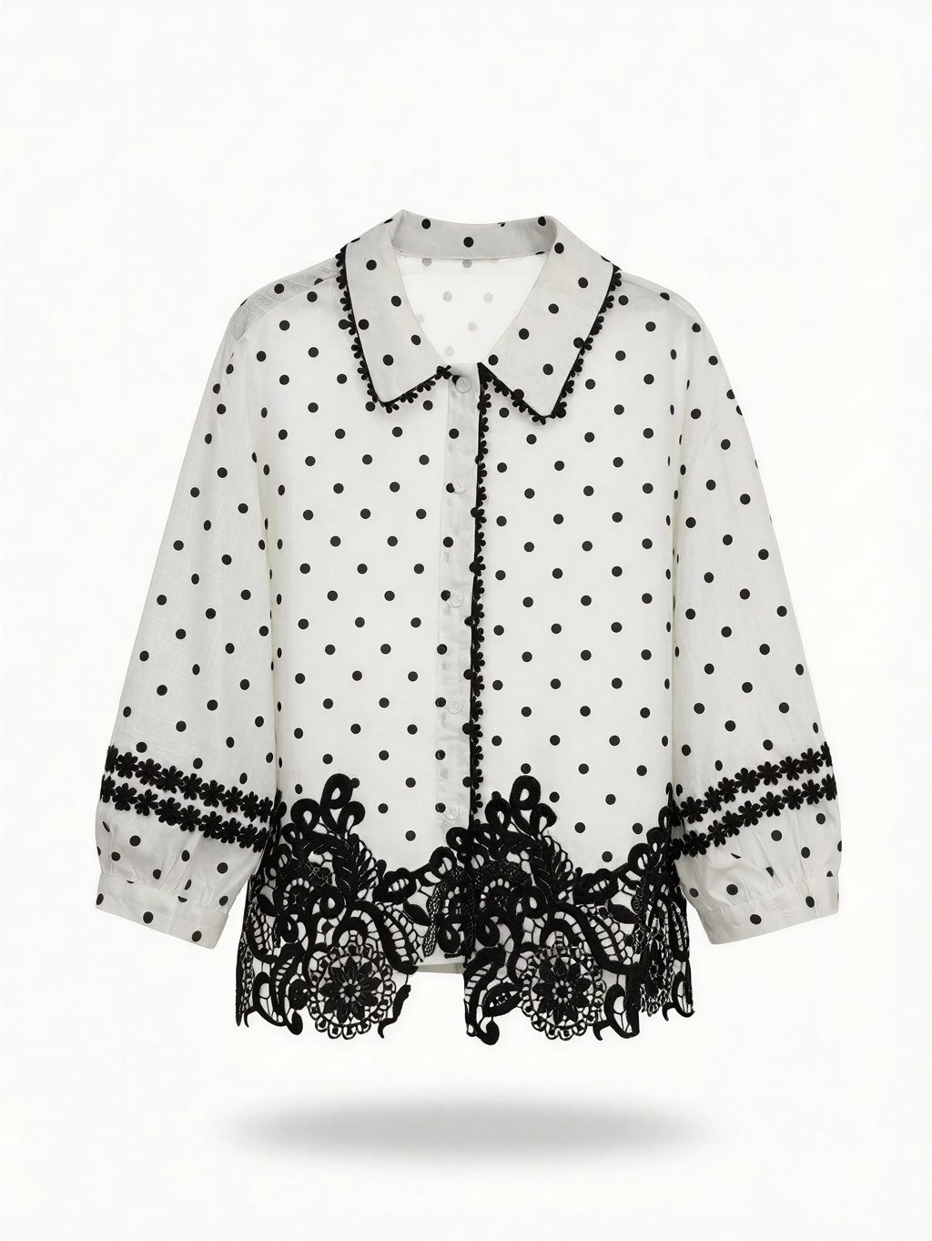 Polka/black blouse