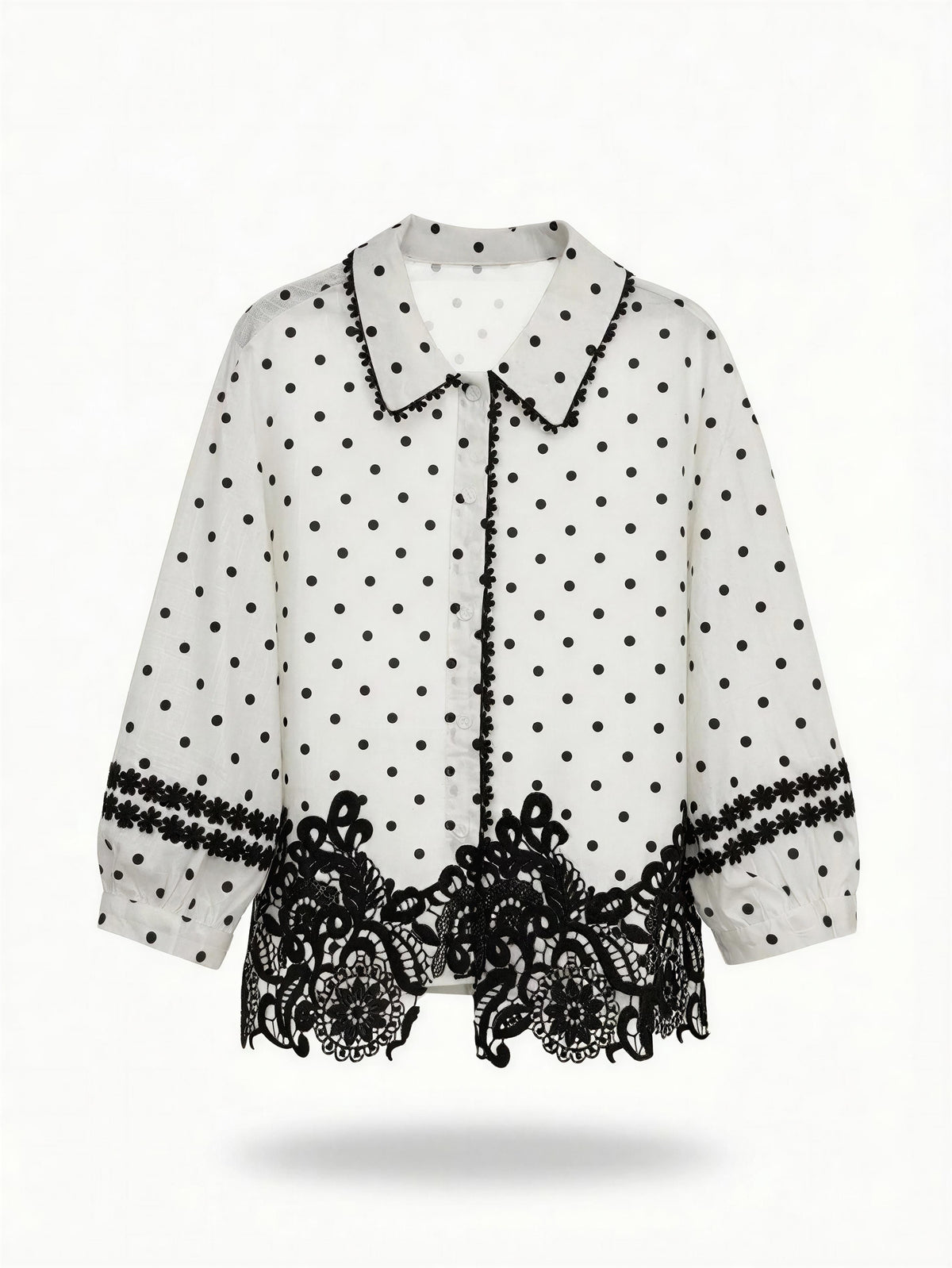 Polka/black blouse