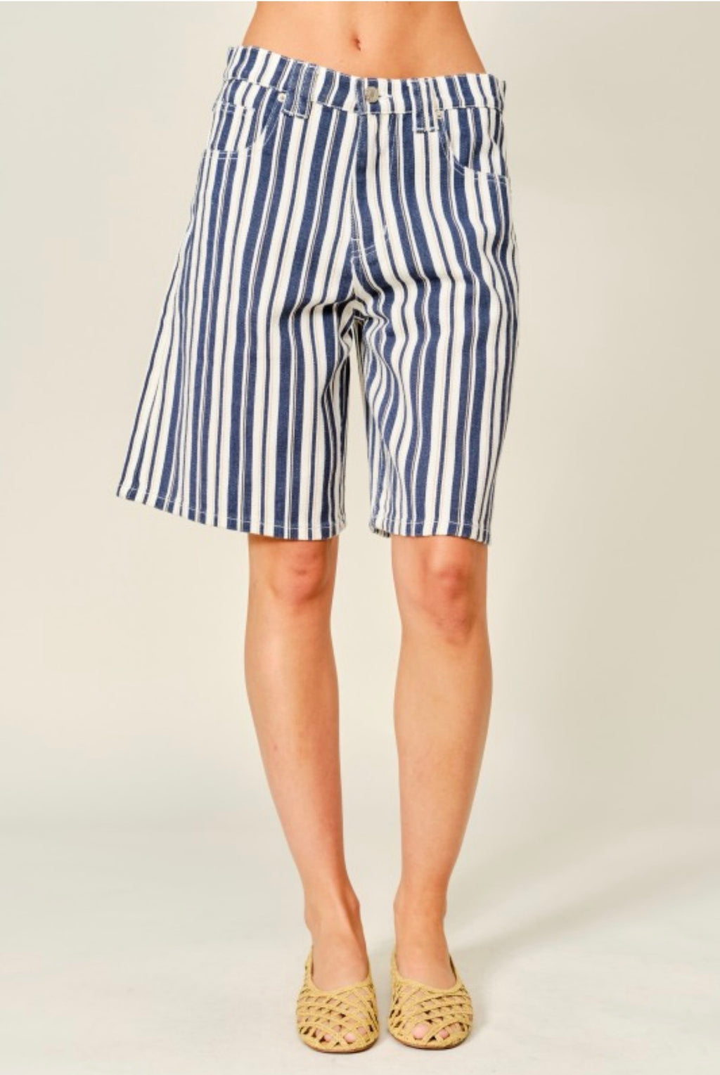 navy blue stripes Bermuda/short