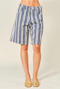 navy blue stripes Bermuda/short
