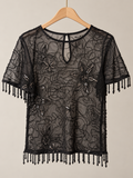 black embroidered top