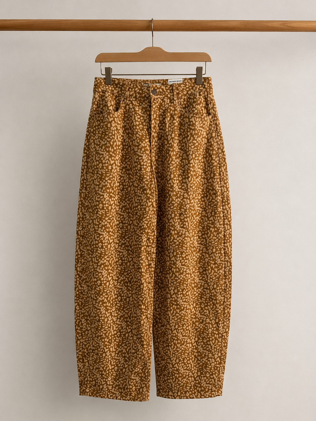 Animal print barrel pants