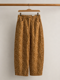 Animal print barrel pants