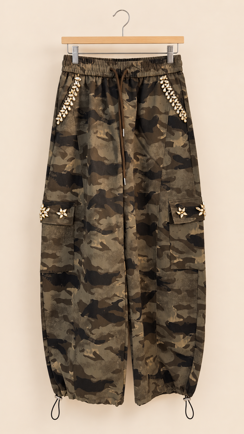 Jeweled Camo Cargo Pants