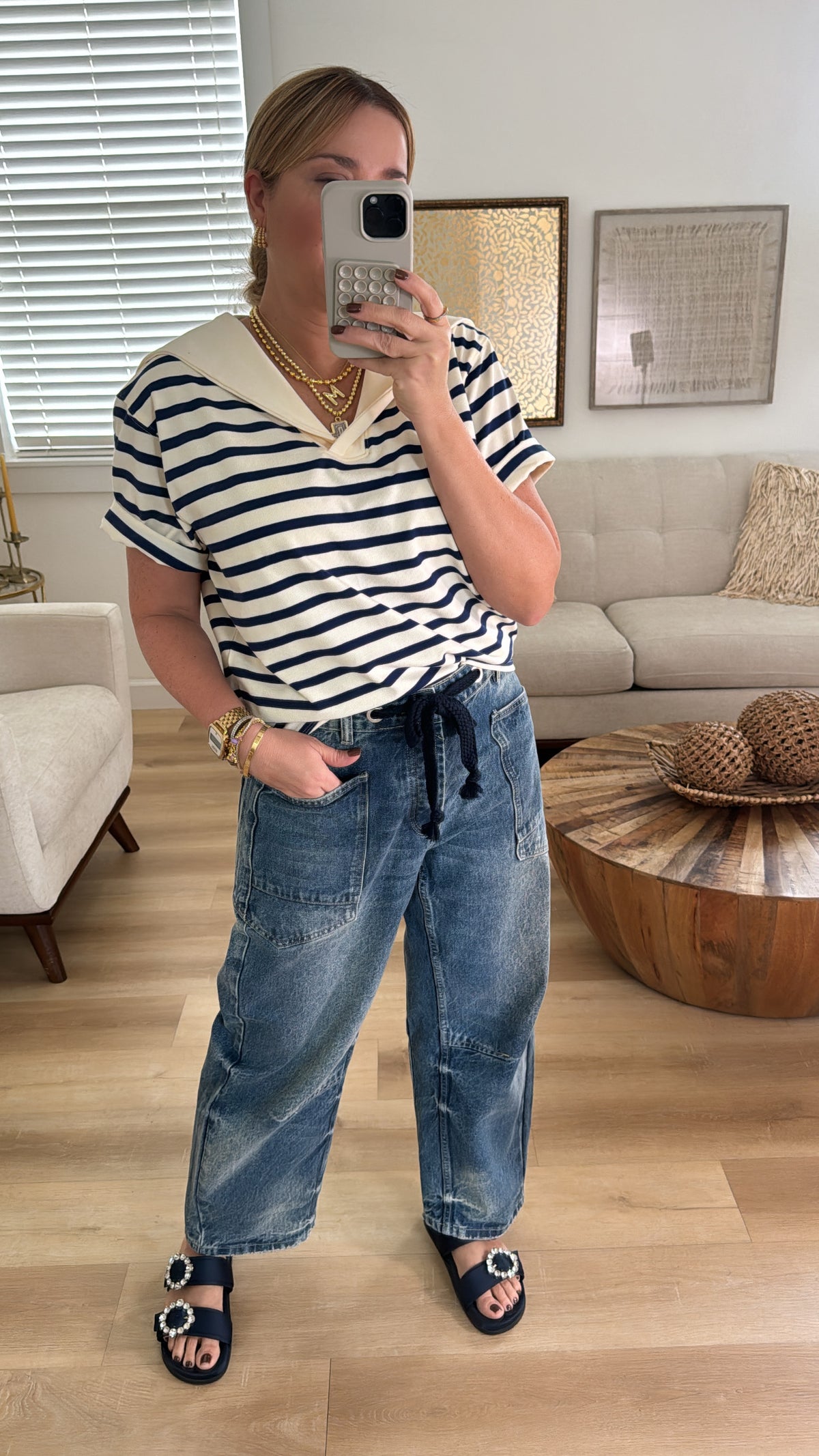 Navy blouse