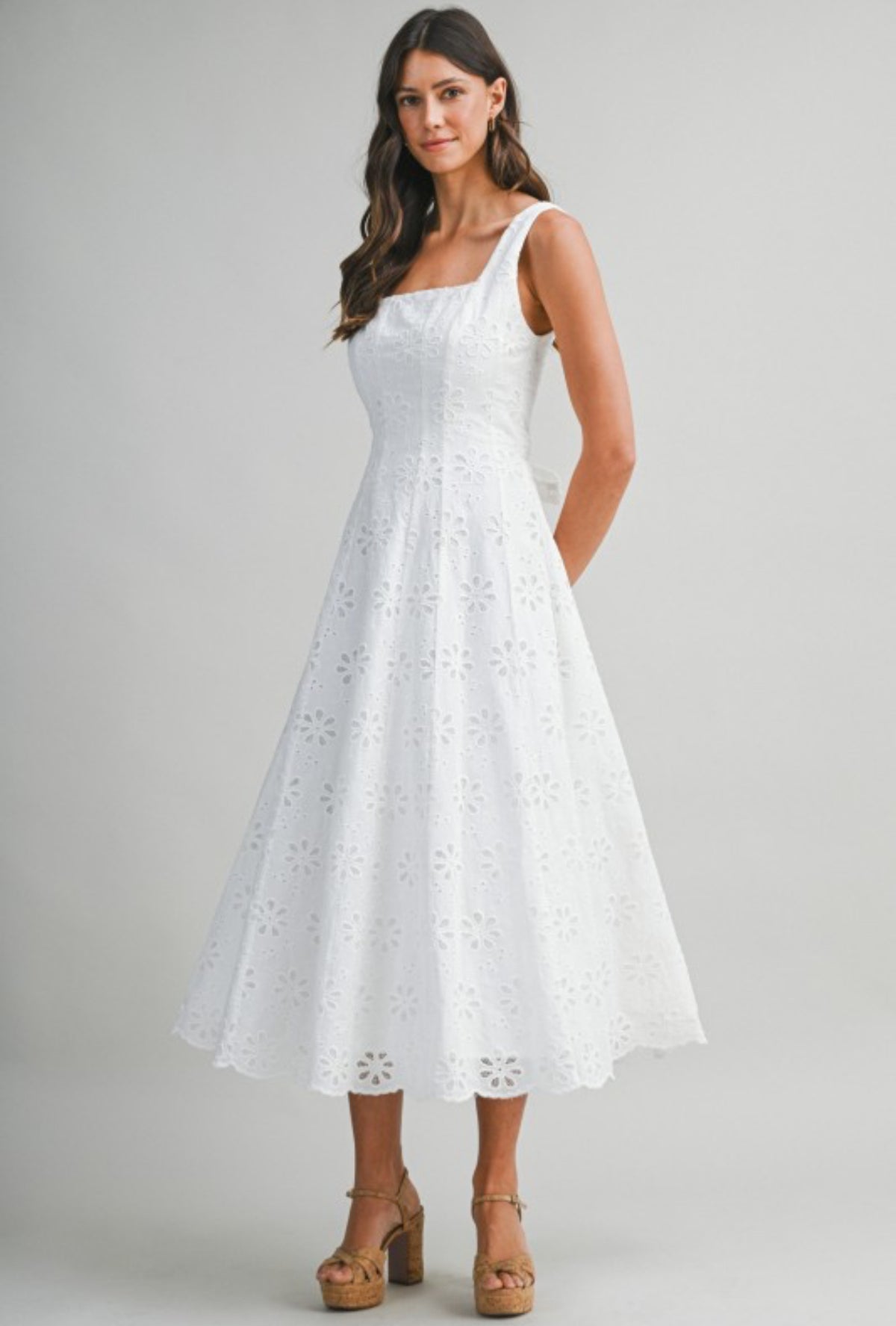 embroidered white dress