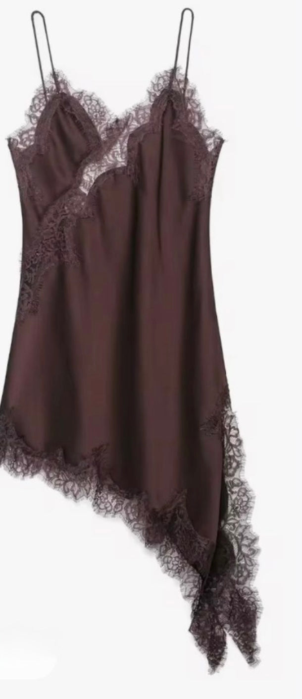 Satin/Lace Brow top