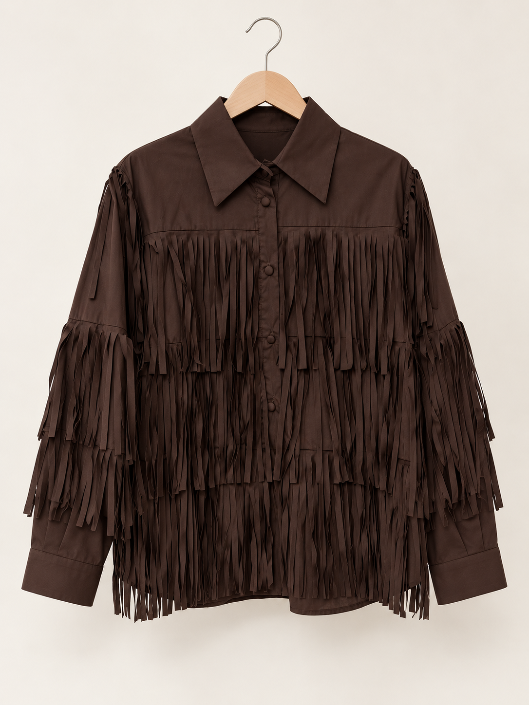 fringed/brown shirt