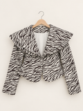 Zebra double collar jacket