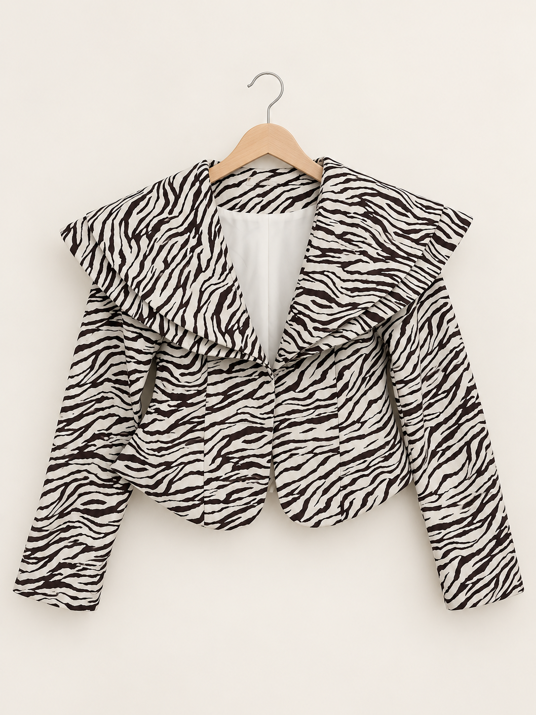 Zebra double collar jacket