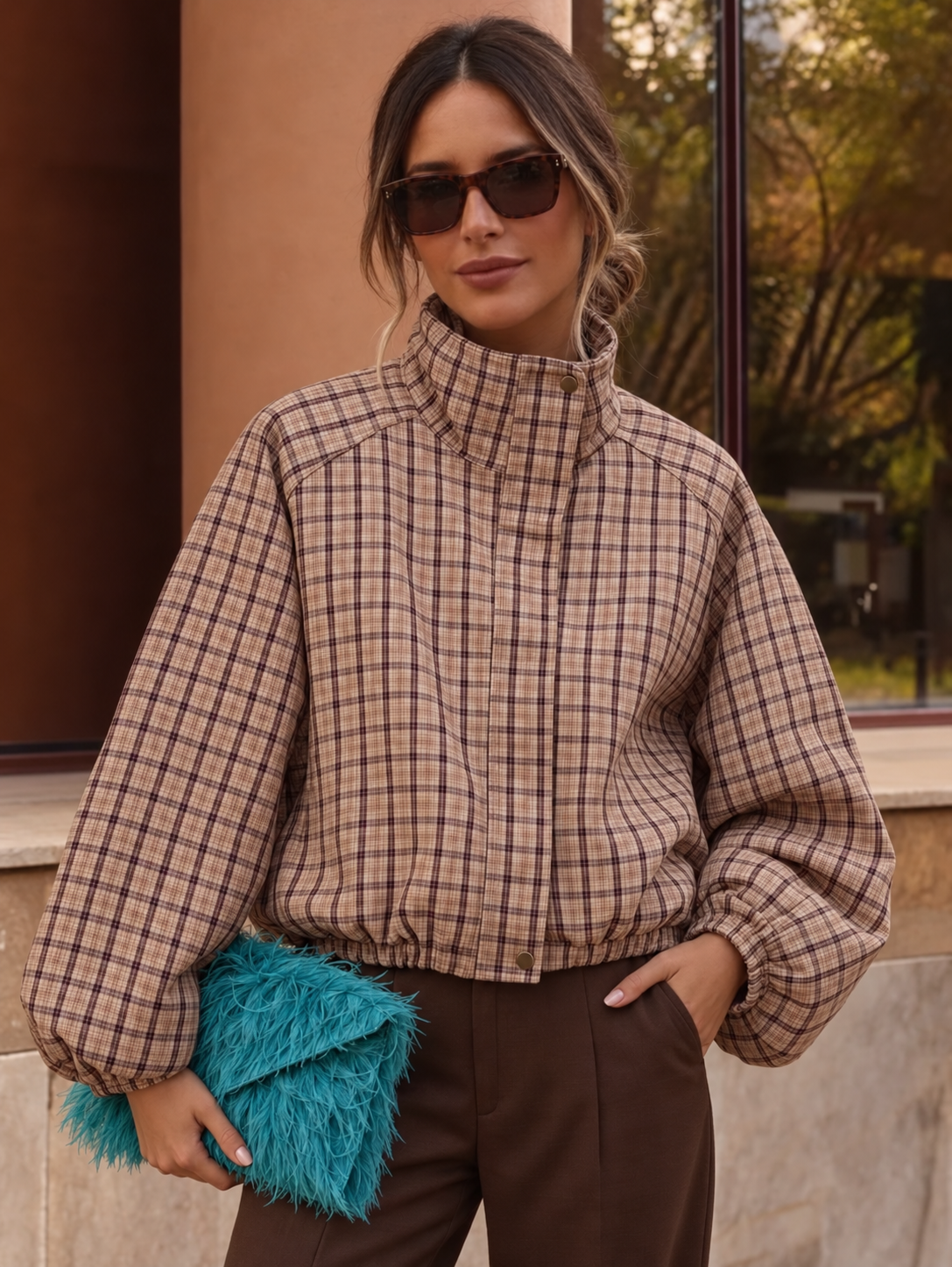 plaid/bomber jacket