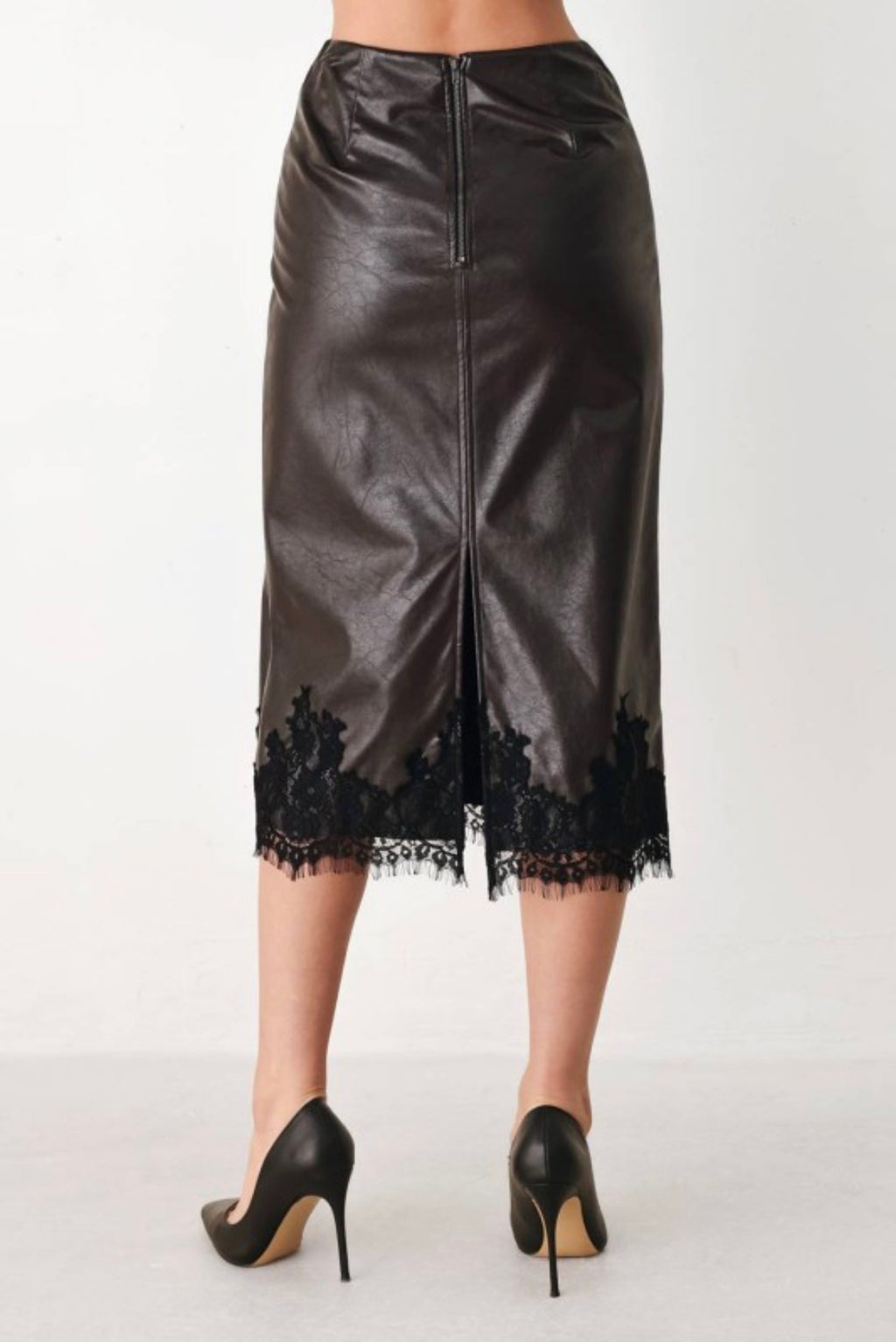 Faux leather and lace set
