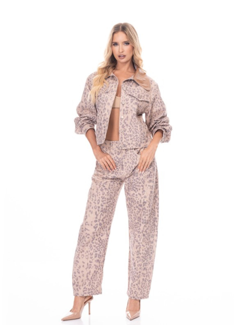 Leopard barrel pants