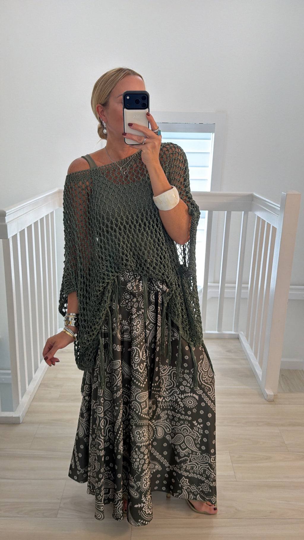 knitted blouse with fringe