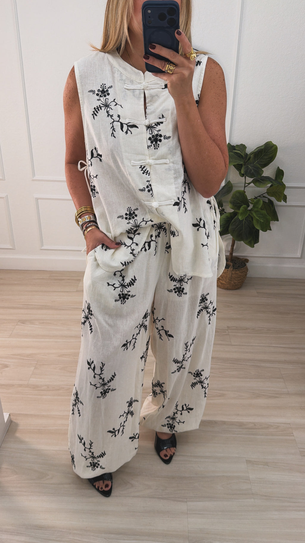 Sequins/linen set