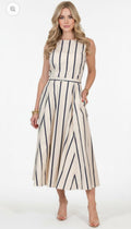 Navy blue striped dress